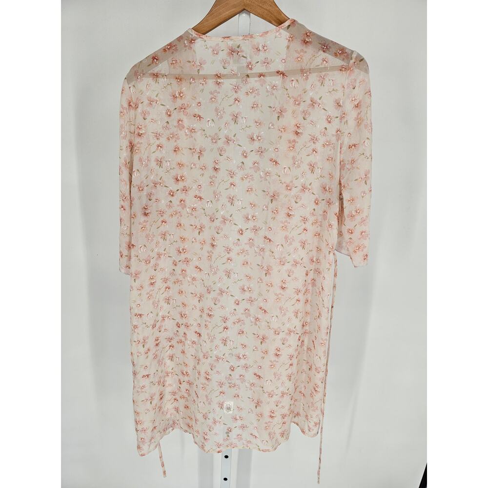 Secret Treasures Womens Sz M Light Pink Floral Knee Length Satin Nightgown - Picture 4 of 4